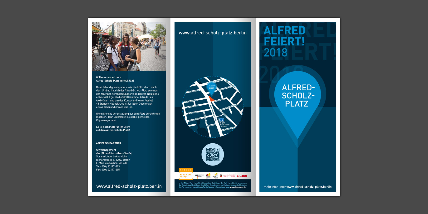 Bergsee, blau – Corporate Design "Alfred Scholz-Platz"